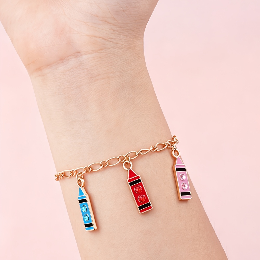 Cute Pencil-Themed Necklace & Bracelet BFF Set, Gift